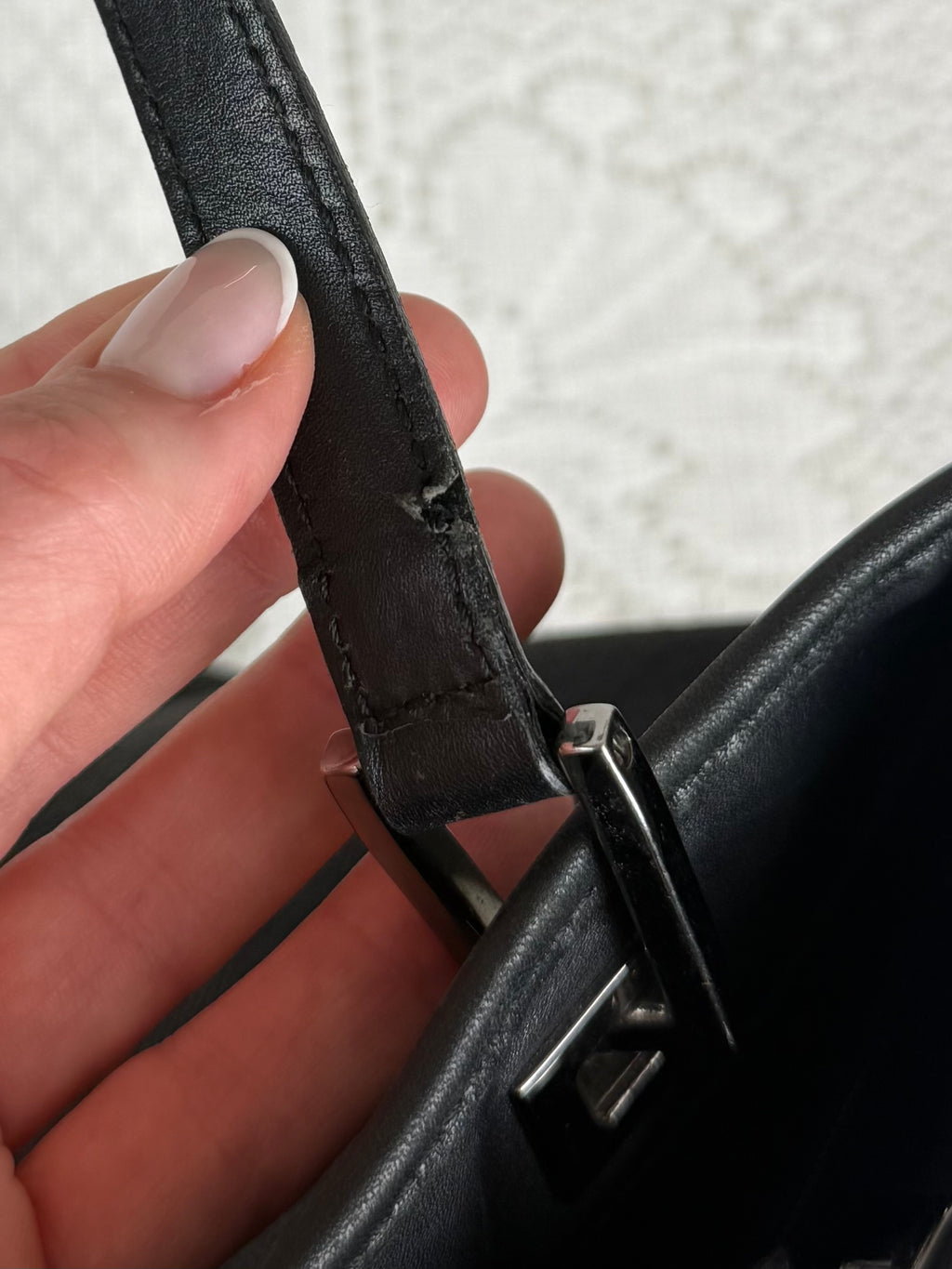 Vintage 00s Gucci GG Monogram Tote Bag Black + Silver Hardware