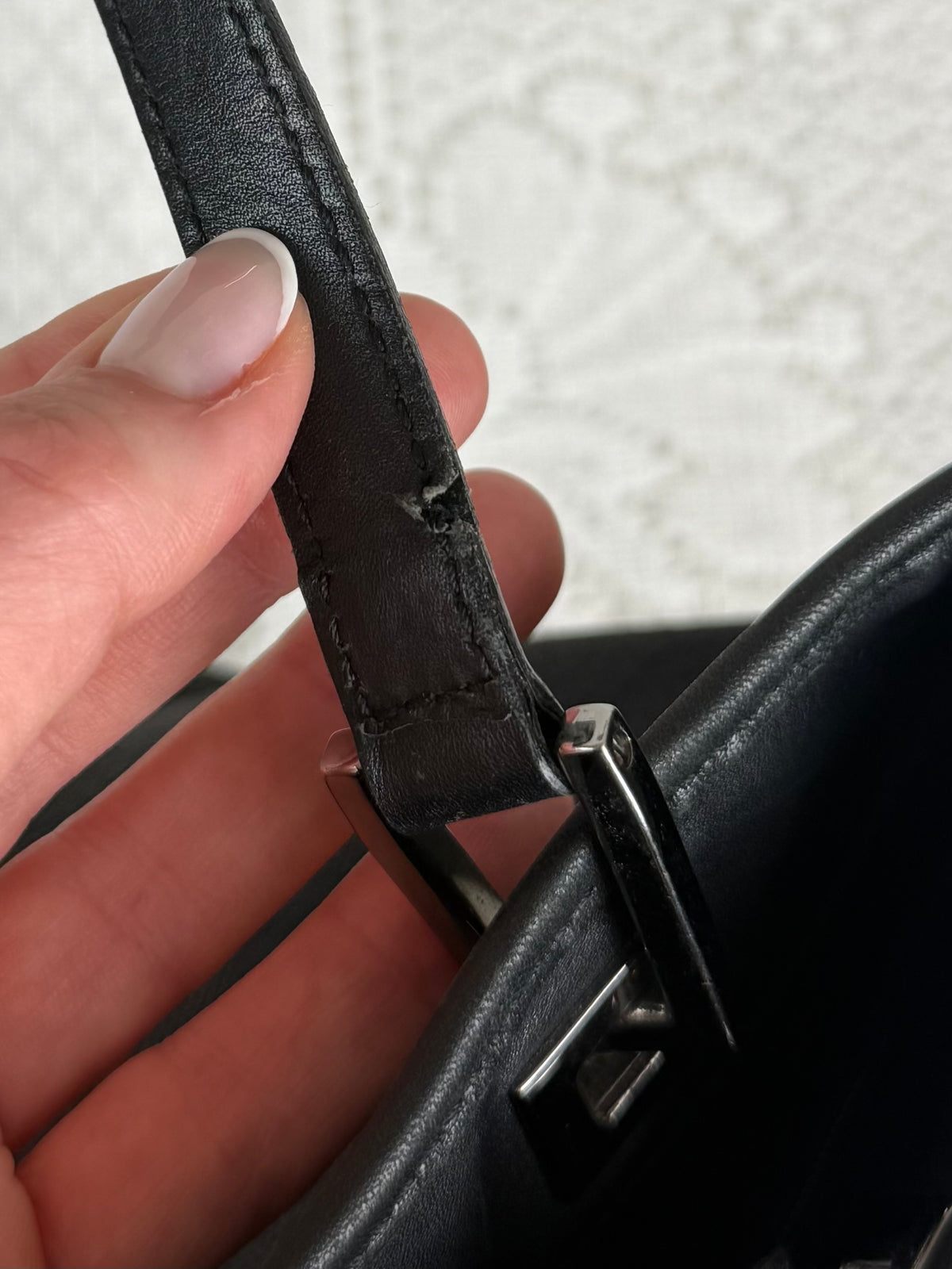 Vintage 00s Gucci GG Monogram Tote Bag Black + Silver Hardware