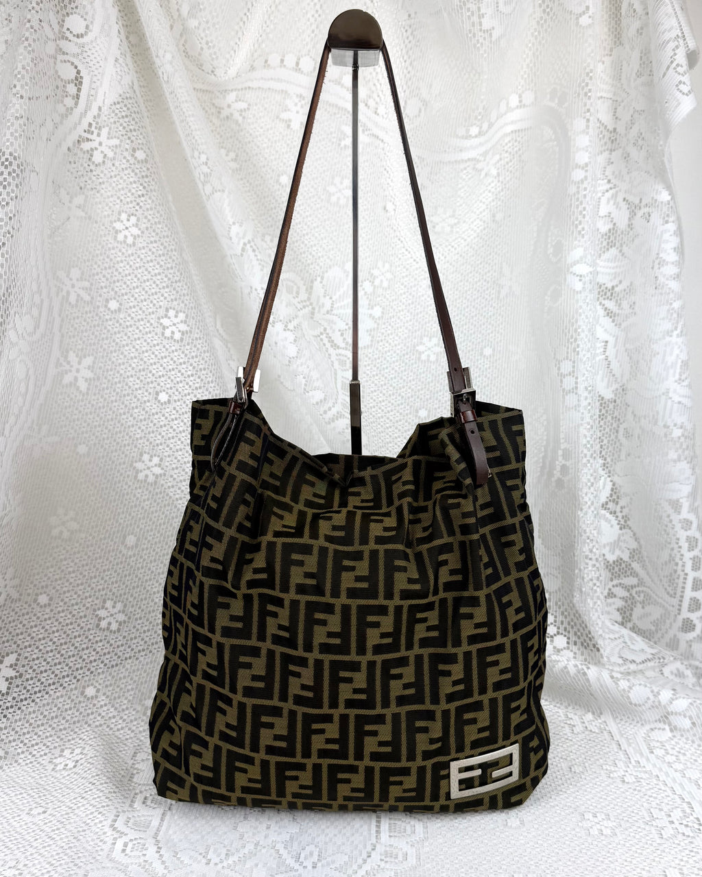 Vintage 90s FENDI Zucca Tote Bag Large