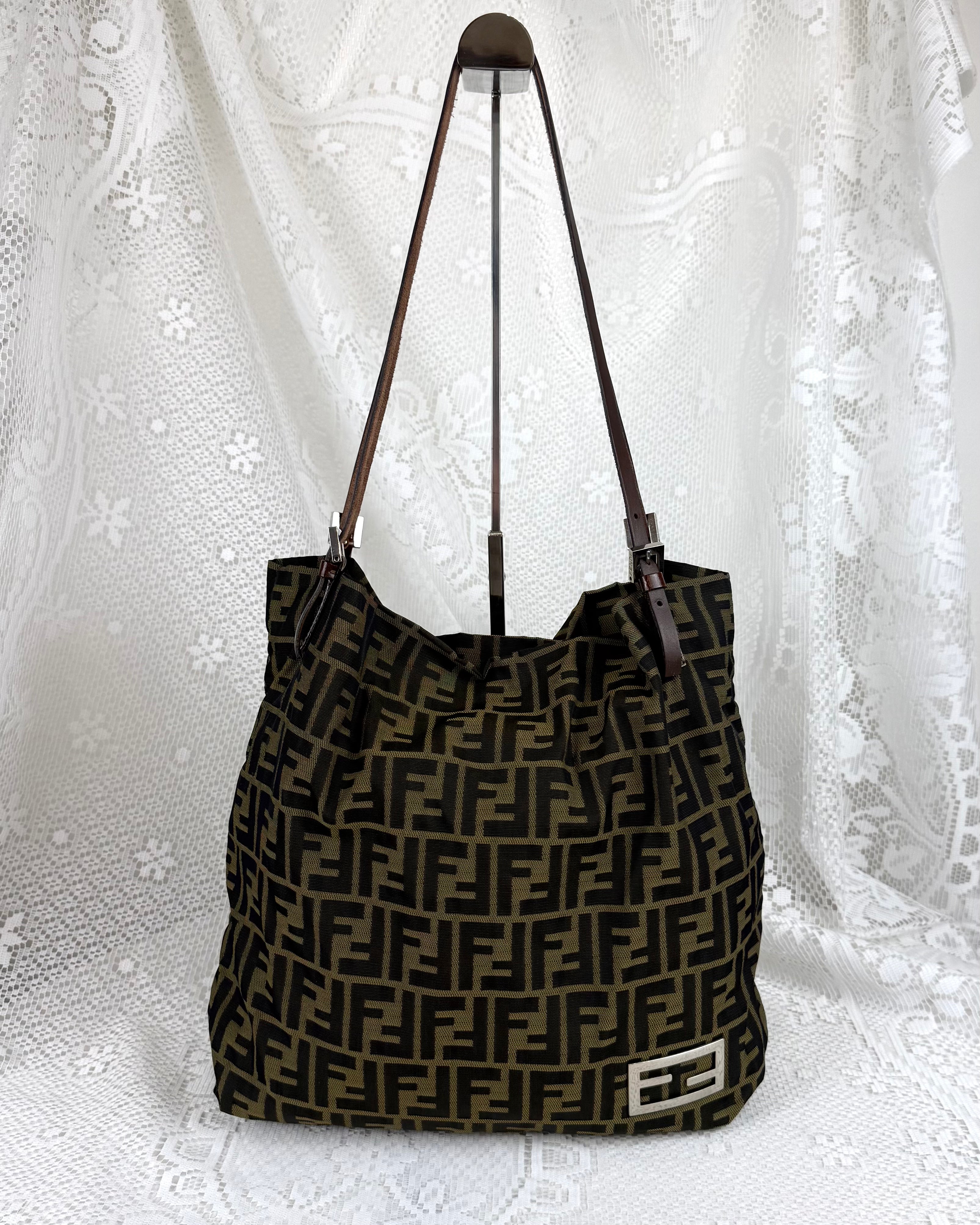 Vintage 90s FENDI Zucca Tote Bag Large